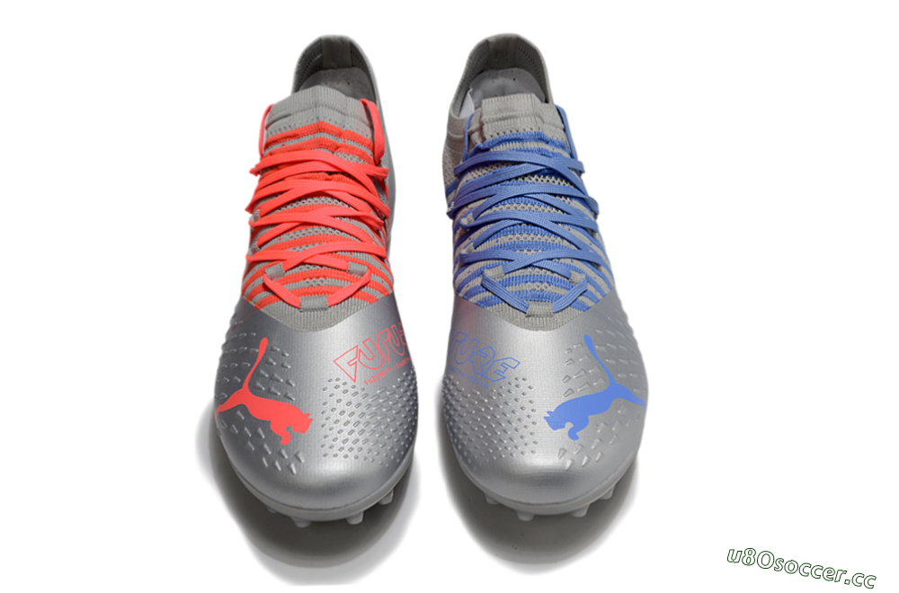 Men's Puma Future Ultimate MG Multi Ground Low-Tops Football Boots - Silver/Blue/Red 6