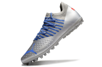 Men's Puma Future Ultimate MG Multi Ground Low-Tops Football Boots - Silver/Blue/Red