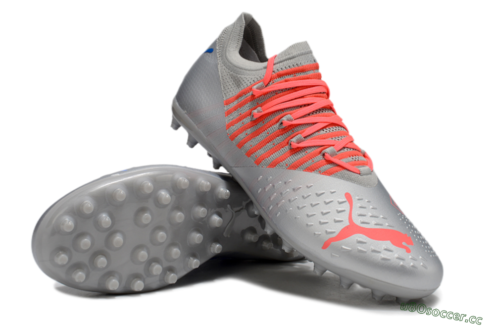 Men's Puma Future Ultimate MG Multi Ground Low-Tops Football Boots - Silver/Blue/Red 3