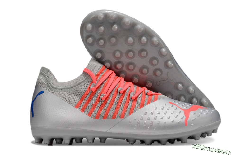Men's Puma Future Ultimate MG Multi Ground Low-Tops Football Boots - Silver/Blue/Red 2