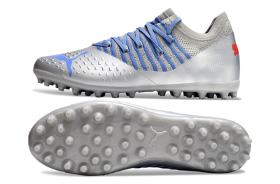 Men's Puma Future Ultimate MG Multi Ground Low-Tops Football Boots - Silver/Blue/Red