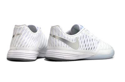 Men's Nike Lunar Gato 2 IC Indoor & Futsal Low-Tops Football Shoes - White/Silver