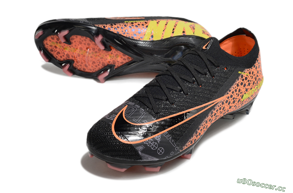 Unisex Nike Air Zoom Mercurial Vapor 16 Elite FG Firm Ground Low-Tops Football Boots - Black/Yellow/Leopard 3