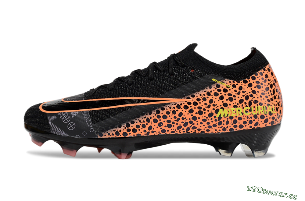 Unisex Nike Air Zoom Mercurial Vapor 16 Elite FG Firm Ground Low-Tops Football Boots - Black/Yellow/Leopard 0
