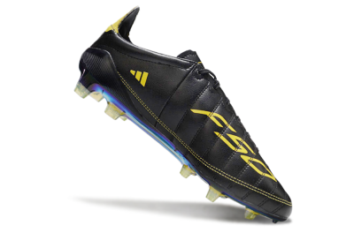 Men's Adidas F50 Adizero Elite FG Firm Ground Low-Tops Football Boots - Black/Yellow/Gold