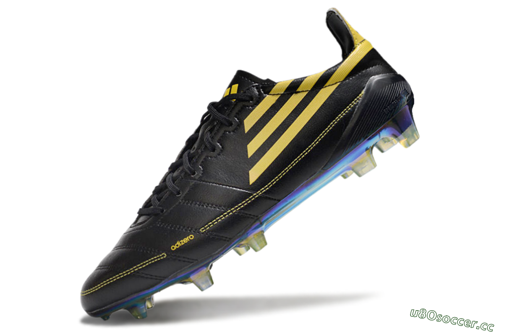 Men's Adidas F50 Adizero Elite FG Firm Ground Low-Tops Football Boots - Black/Yellow/Gold 5