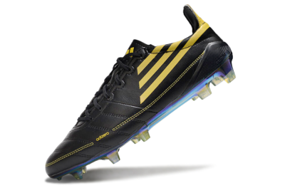 Men's Adidas F50 Adizero Elite FG Firm Ground Low-Tops Football Boots - Black/Yellow/Gold