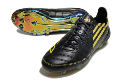 Men's Adidas F50 Adizero Elite FG Firm Ground Low-Tops Football Boots - Black/Yellow/Gold