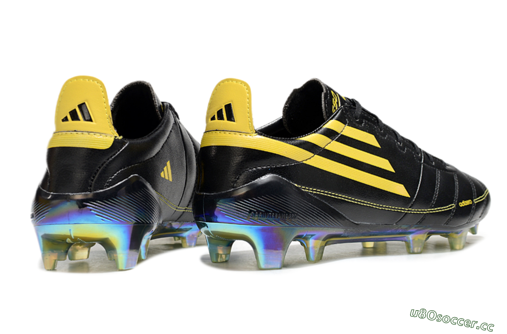 Men's Adidas F50 Adizero Elite FG Firm Ground Low-Tops Football Boots - Black/Yellow/Gold 6
