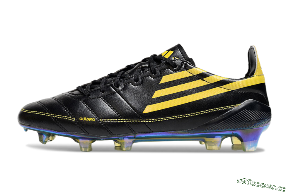 Men's Adidas F50 Adizero Elite FG Firm Ground Low-Tops Football Boots - Black/Yellow/Gold 0