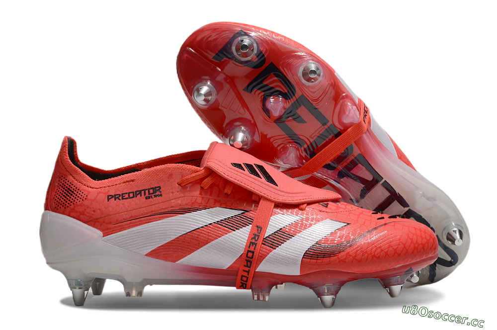 Men's Adidas Predator 25 Elite Foldover Tongue SG Soft Ground Low-Tops Football Boots - Red/White/Black 2