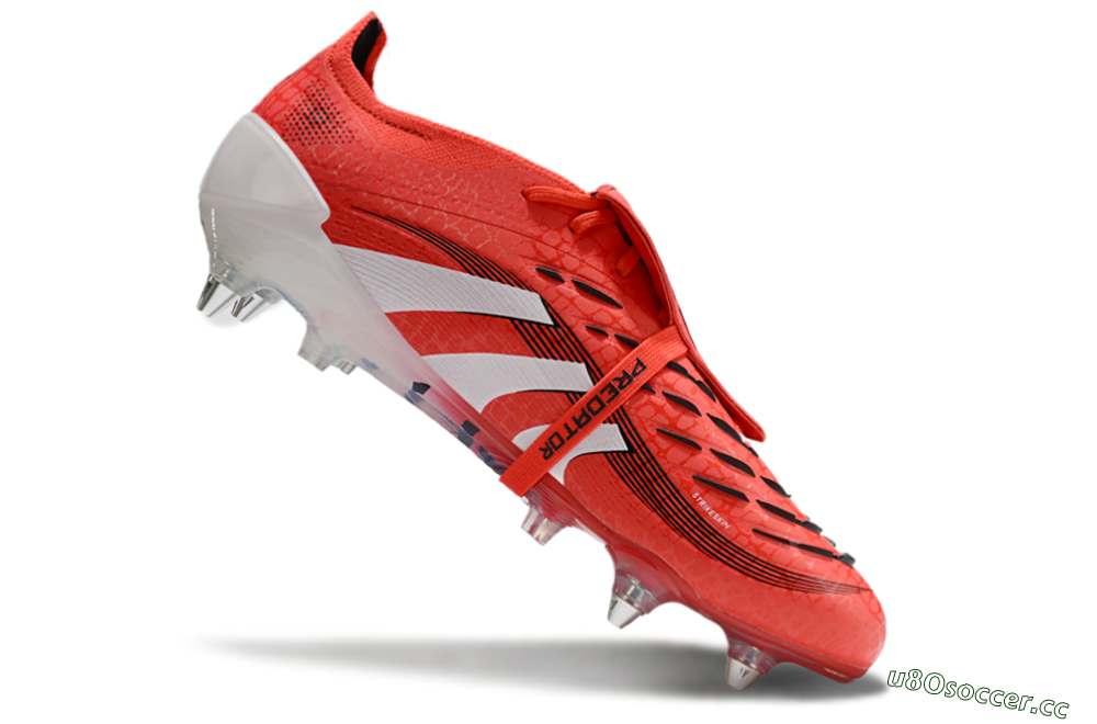 Men's Adidas Predator 25 Elite Foldover Tongue SG Soft Ground Low-Tops Football Boots - Red/White/Black 4