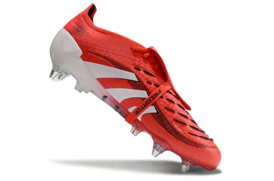 Men's Adidas Predator 25 Elite Foldover Tongue SG Soft Ground Low-Tops Football Boots - Red/White/Black