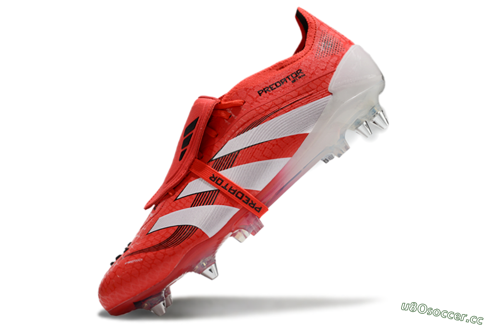 Men's Adidas Predator 25 Elite Foldover Tongue SG Soft Ground Low-Tops Football Boots - Red/White/Black 5