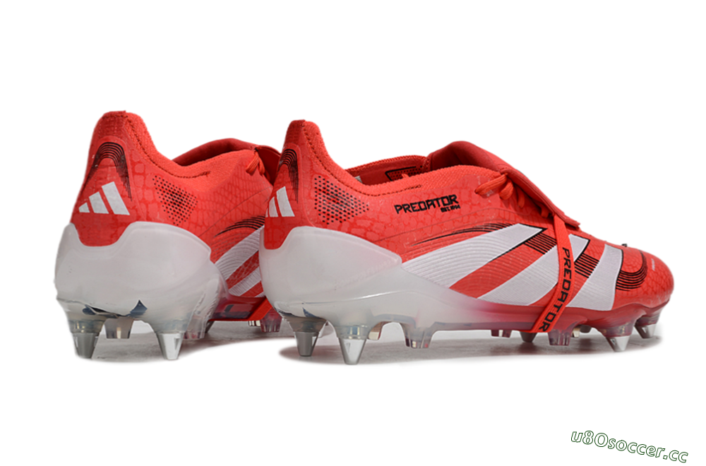 Men's Adidas Predator 25 Elite Foldover Tongue SG Soft Ground Low-Tops Football Boots - Red/White/Black 6