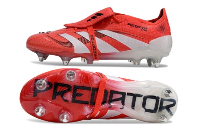 Men's Adidas Predator 25 Elite Foldover Tongue SG Soft Ground Low-Tops Football Boots - Red/White/Black