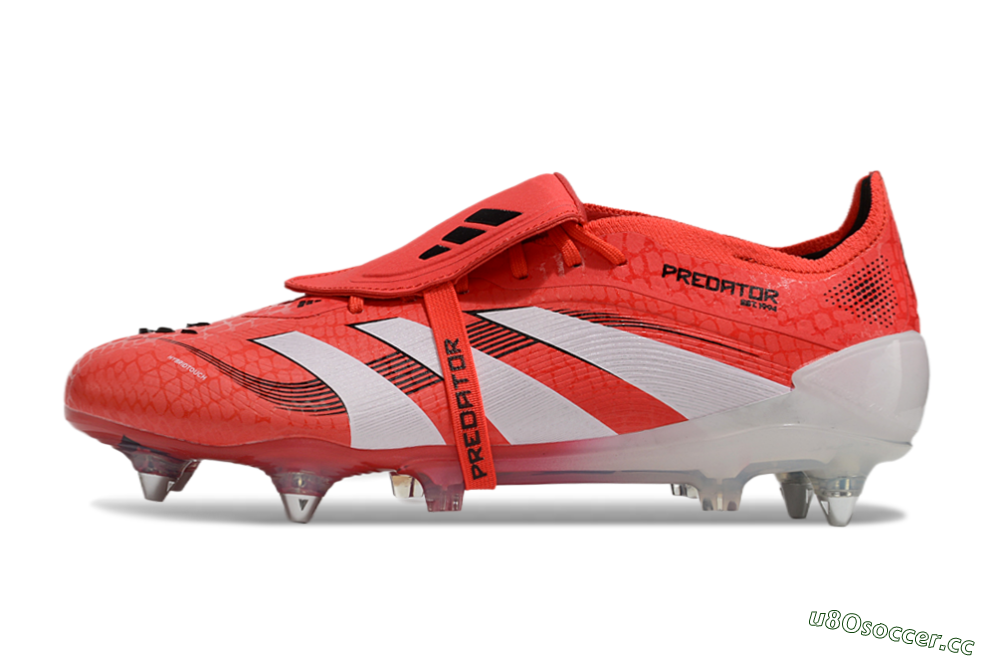 Men's Adidas Predator 25 Elite Foldover Tongue SG Soft Ground Low-Tops Football Boots - Red/White/Black 0