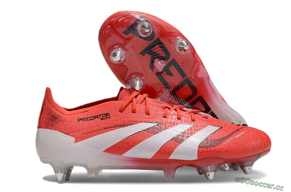 Men's Adidas Predator 25 Elite SG Soft Ground Low-Tops Football Boots - Red/White/Black 2