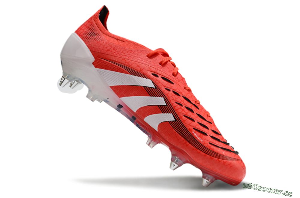 Men's Adidas Predator 25 Elite SG Soft Ground Low-Tops Football Boots - Red/White/Black 4