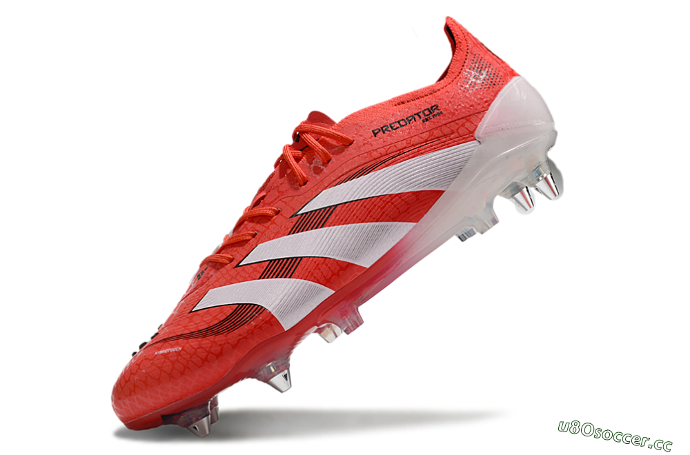 Men's Adidas Predator 25 Elite SG Soft Ground Low-Tops Football Boots - Red/White/Black 5