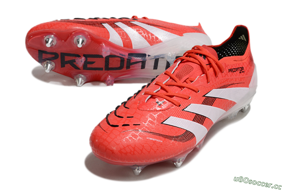 Men's Adidas Predator 25 Elite SG Soft Ground Low-Tops Football Boots - Red/White/Black 3
