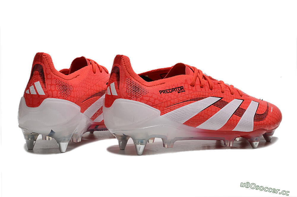 Men's Adidas Predator 25 Elite SG Soft Ground Low-Tops Football Boots - Red/White/Black 6