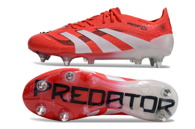 Men's Adidas Predator 25 Elite SG Soft Ground Low-Tops Football Boots - Red/White/Black