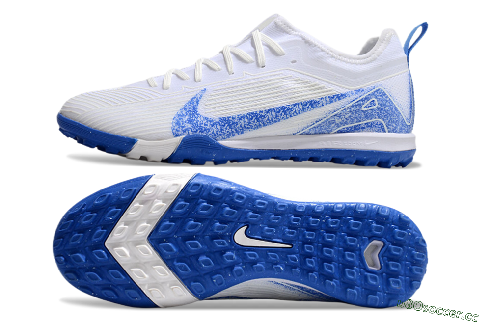 Unisex Nike Air Zoom Mercurial Vapor 16 Pro TF Artificial Turf Low-Tops Football Shoes - White/Blue 1