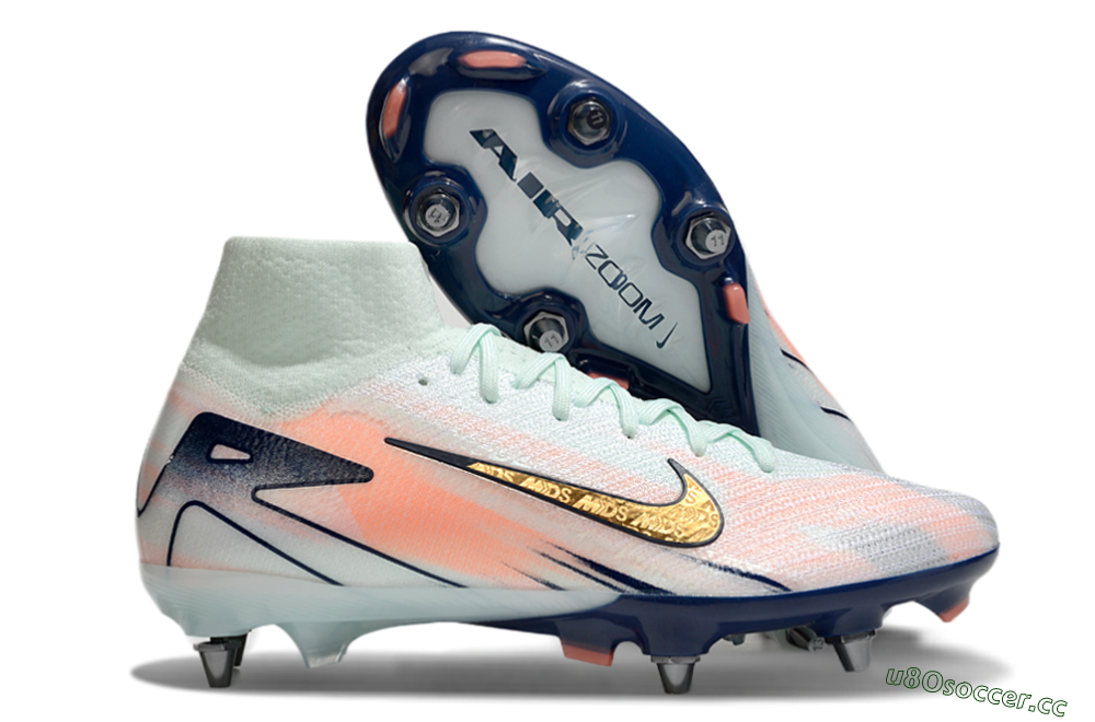 Men's Nike Air Zoom Mercurial Superfly 10 Elite SG Soft Ground High-Tops Football Boots - Jade/Gold/Red 2