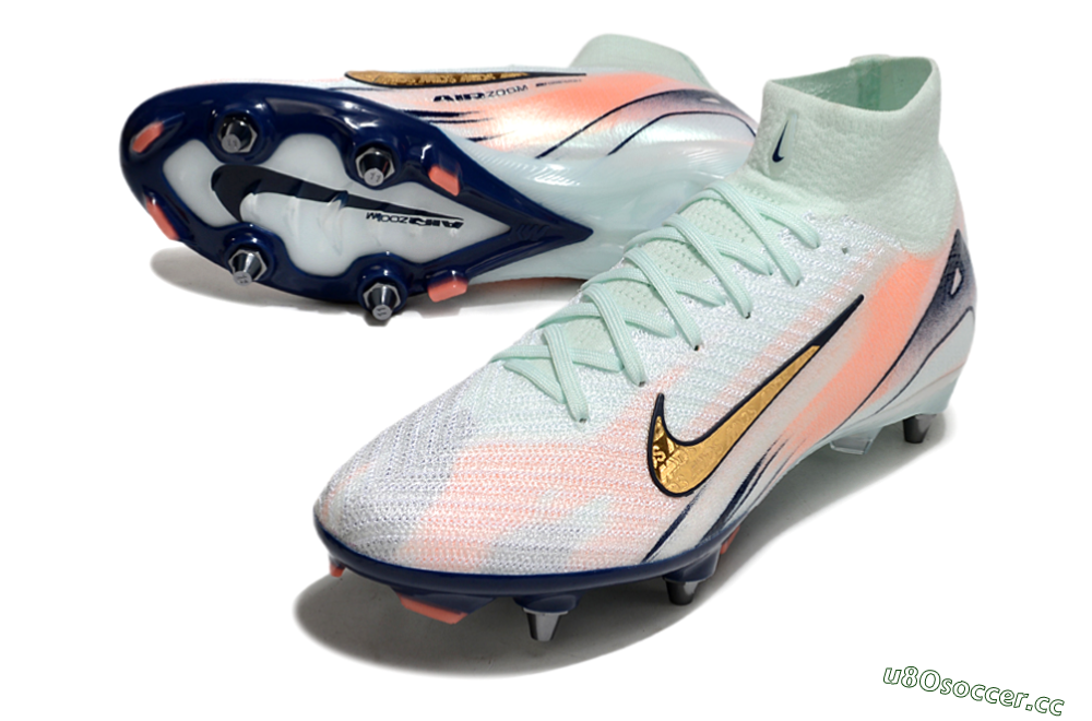 Men's Nike Air Zoom Mercurial Superfly 10 Elite SG Soft Ground High-Tops Football Boots - Jade/Gold/Red 3