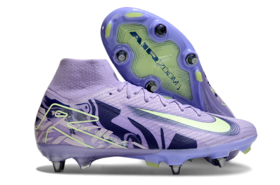 Men's Nike Air Zoom Mercurial Superfly 10 Elite SG Soft Ground High-Tops Football Boots - Purple/Yellow/Blue