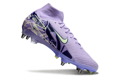 Men's Nike Air Zoom Mercurial Superfly 10 Elite SG Soft Ground High-Tops Football Boots - Purple/Yellow/Blue