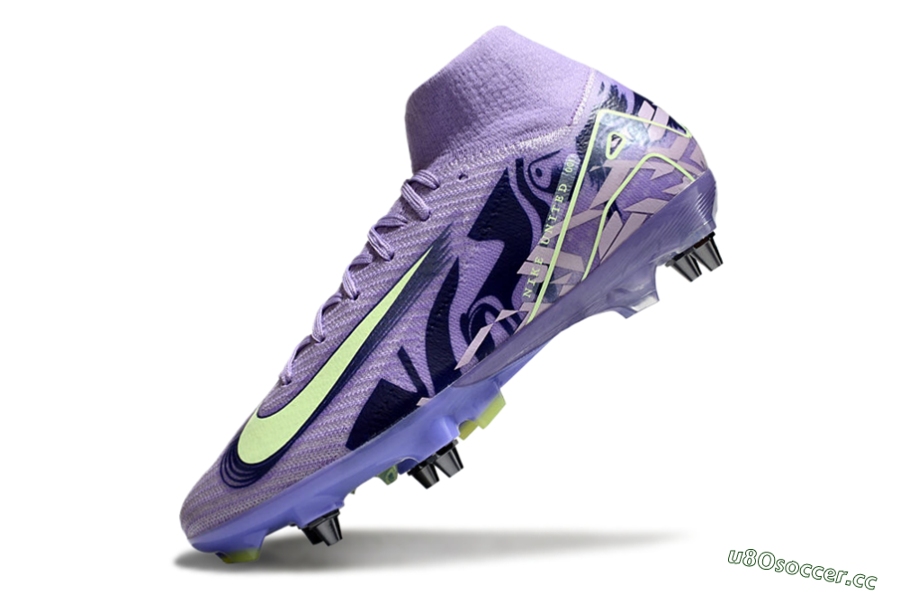 Men's Nike Air Zoom Mercurial Superfly 10 Elite SG Soft Ground High-Tops Football Boots - Purple/Yellow/Blue 5
