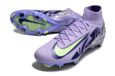 Men's Nike Air Zoom Mercurial Superfly 10 Elite SG Soft Ground High-Tops Football Boots - Purple/Yellow/Blue