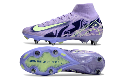 Men's Nike Air Zoom Mercurial Superfly 10 Elite SG Soft Ground High-Tops Football Boots - Purple/Yellow/Blue