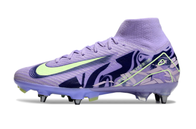 Men's Nike Air Zoom Mercurial Superfly 10 Elite SG Soft Ground High-Tops Football Boots - Purple/Yellow/Blue