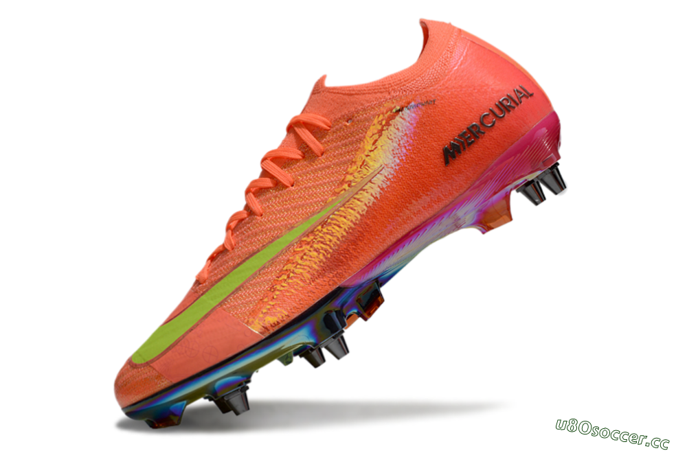Men's Nike Air Zoom Mercurial Vapor 16 Elite SG Soft Ground Low-Tops Football Boots - Red/Yellow/Gold 5