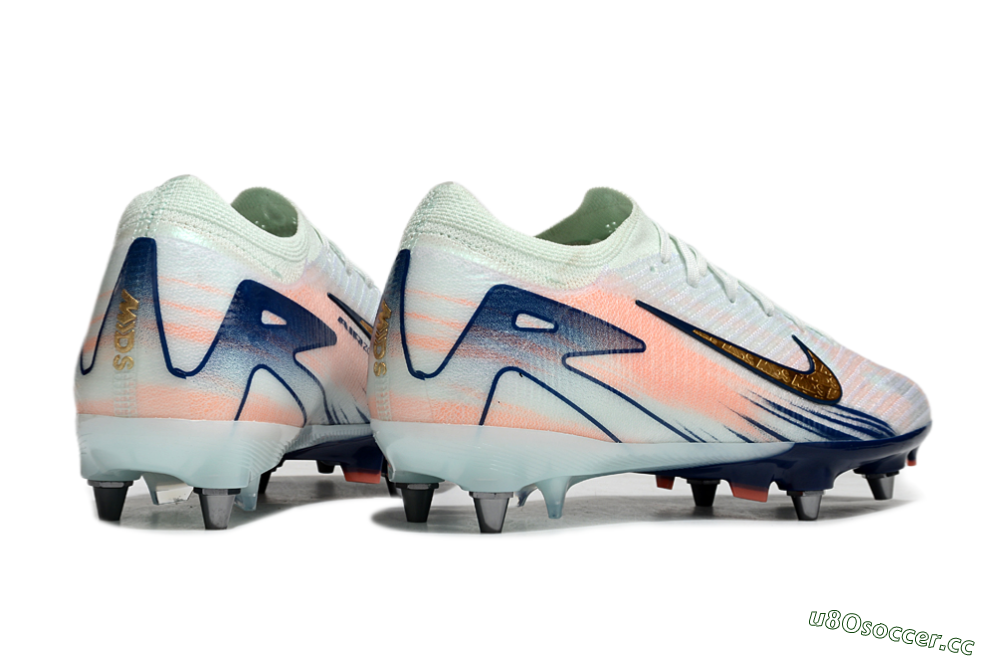 Men's Nike Air Zoom Mercurial Vapor 16 Elite SG Soft Ground Low-Tops Football Boots - Jade/Gold/Blue 6