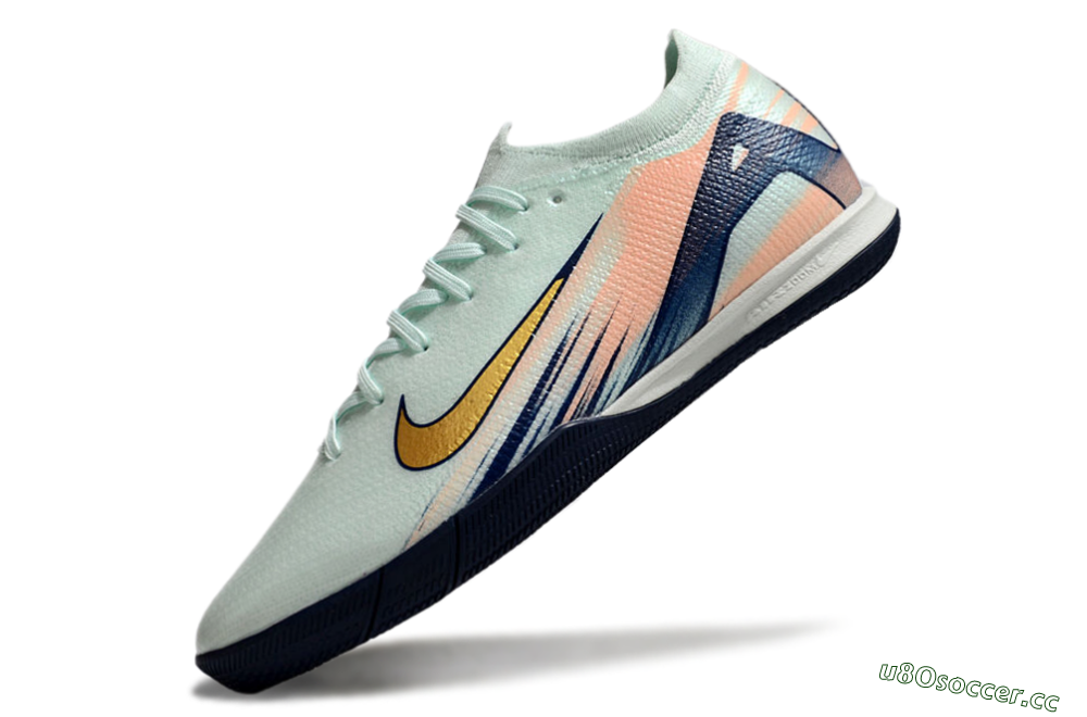 Men's Nike Air Zoom Mercurial Vapor 16 Elite IC Indoor & Futsal Low-Tops Football Shoes - Jade/Gold/Blue 5