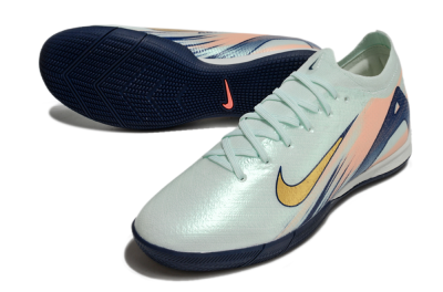 Men's Nike Air Zoom Mercurial Vapor 16 Elite IC Indoor & Futsal Low-Tops Football Shoes - Jade/Gold/Blue