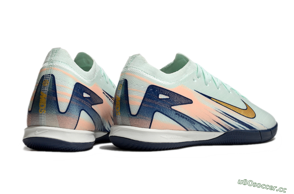 Men's Nike Air Zoom Mercurial Vapor 16 Elite IC Indoor & Futsal Low-Tops Football Shoes - Jade/Gold/Blue 6