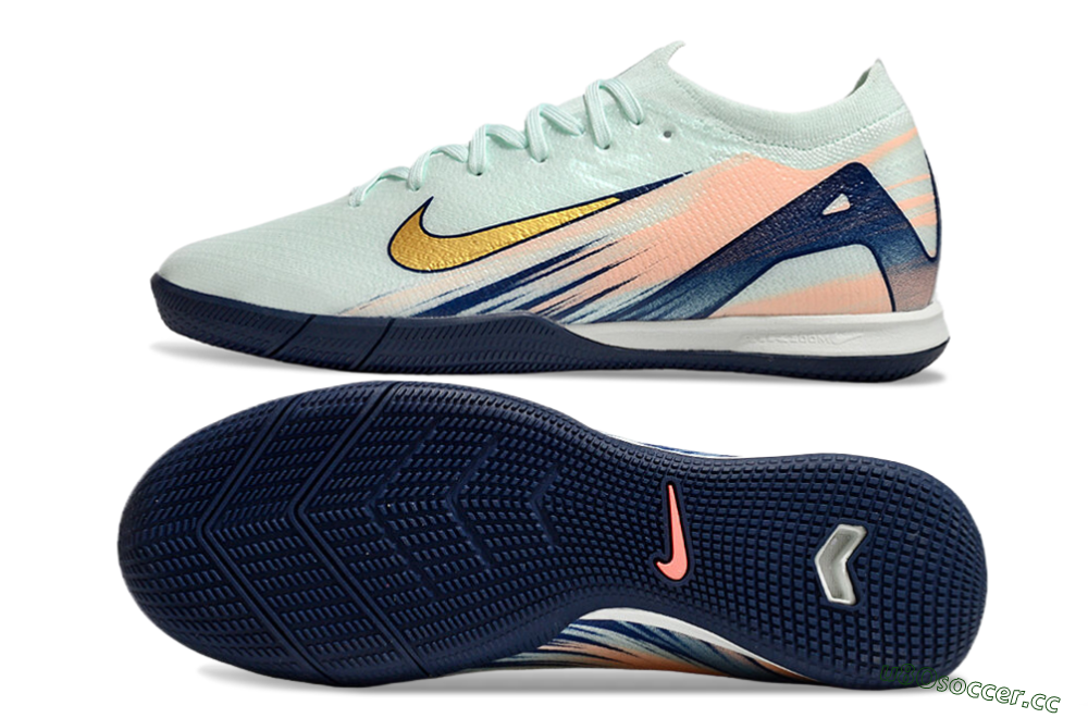 Men's Nike Air Zoom Mercurial Vapor 16 Elite IC Indoor & Futsal Low-Tops Football Shoes - Jade/Gold/Blue 1
