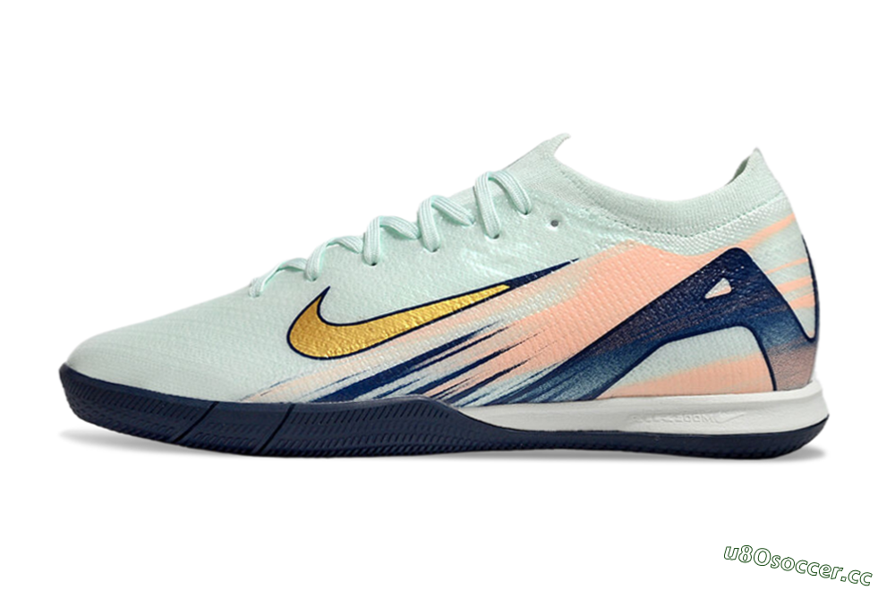 Men's Nike Air Zoom Mercurial Vapor 16 Elite IC Indoor & Futsal Low-Tops Football Shoes - Jade/Gold/Blue 0