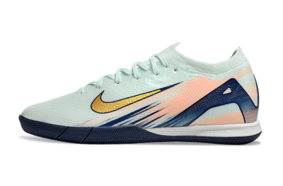 Men's Nike Air Zoom Mercurial Vapor 16 Elite IC Indoor & Futsal Low-Tops Football Shoes - Jade/Gold/Blue