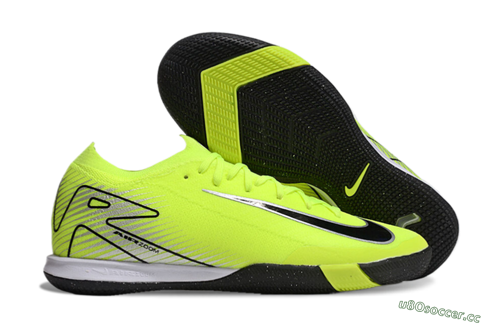 Men's Nike Air Zoom Mercurial Vapor 16 Elite IC Indoor & Futsal Low-Tops Football Shoes - Yellow/Black/Silver 2