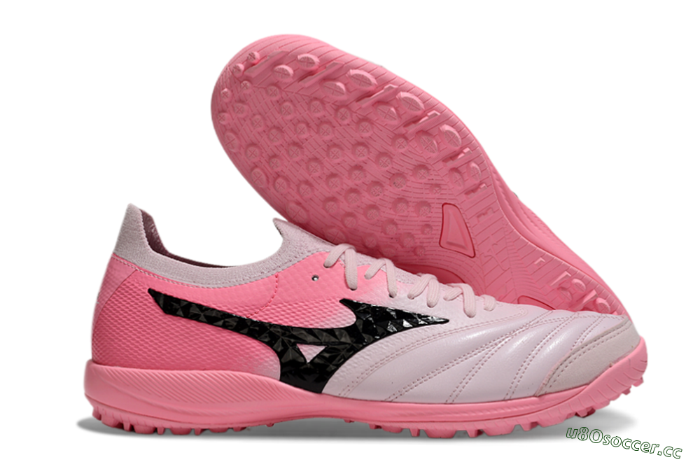 Men's Mizuno Morelia Neo Sala M8 TF Artificial Turf Low-Tops Football Shoes - Pink/Black 2