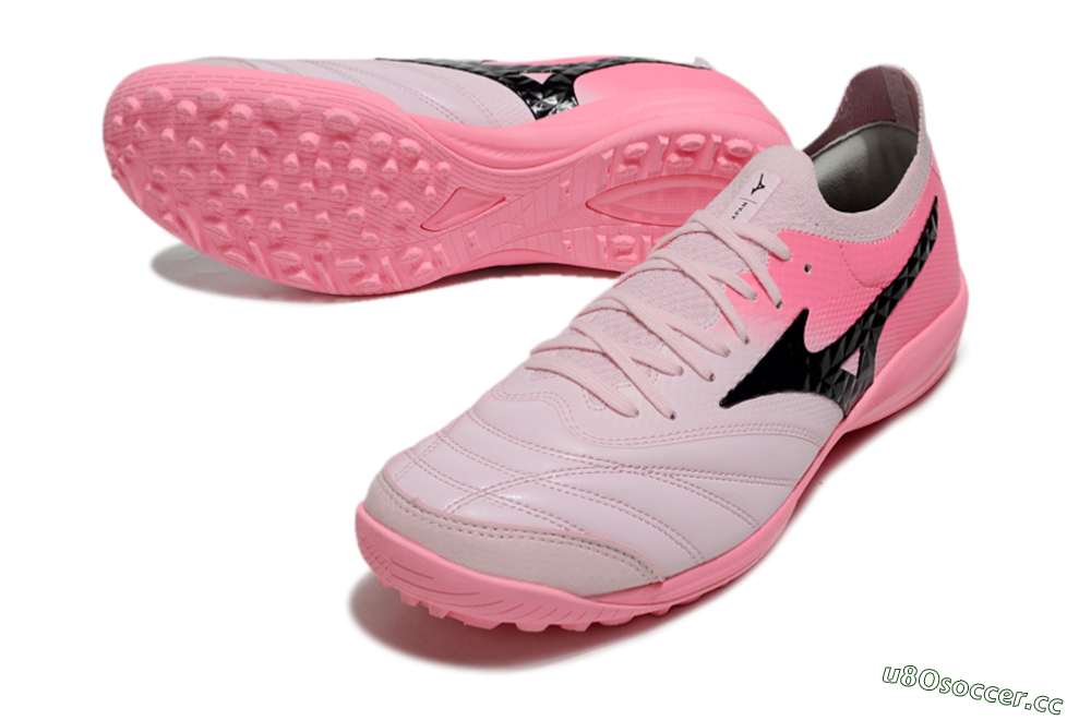 Men's Mizuno Morelia Neo Sala M8 TF Artificial Turf Low-Tops Football Shoes - Pink/Black 3