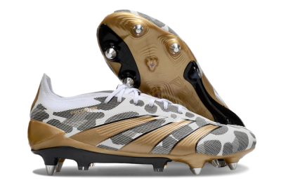 Men's Adidas Predator Elite 25 SG Soft Ground Low-Tops Football Boots - White/Black/Gold