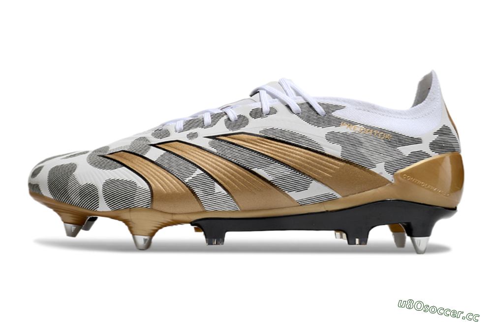 Men's Adidas Predator Elite 25 SG Soft Ground Low-Tops Football Boots - White/Black/Gold 0