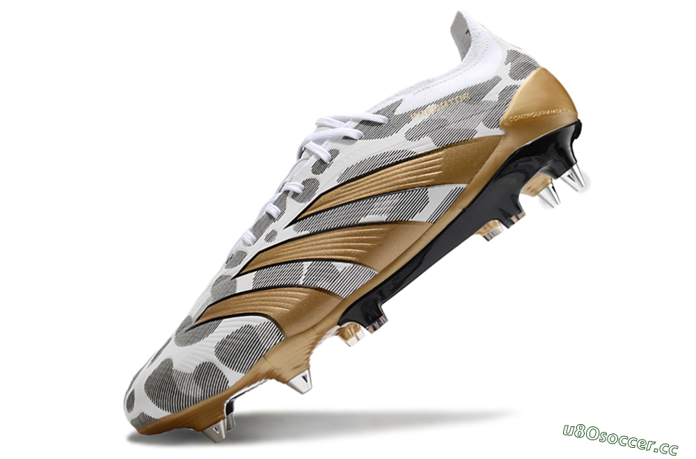 Men's Adidas Predator Elite 25 SG Soft Ground Low-Tops Football Boots - White/Black/Gold 5
